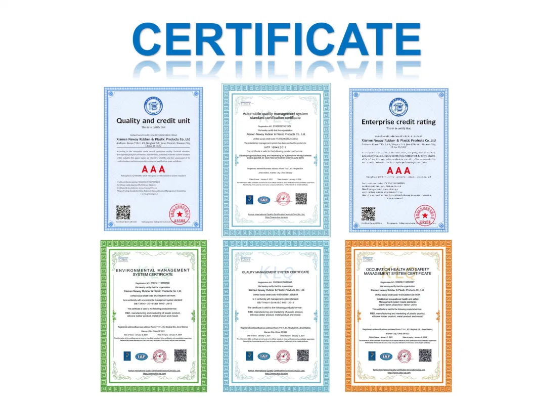 ISO9001 IATF 16949: 2016 Certifiedepdm/NBR/Cr/Vmq/FKM Oil Resistance Silicone Rubber Gasket for Automotive and Industrial