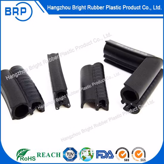 Dual Durometer Sponge and Solid Rubber Extrusions Seal Strip with Metal Insert